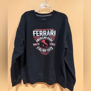 Gildan Black Crewneck Men's Sweatshirt, Ferrari, XL